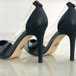 RUDSAK Rudore Black Pointed Toe Transparent Sides Heels Size 38
